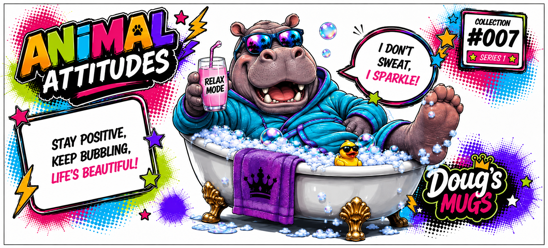 Animal Attitudes #7 The Bubble-Loving Hippo